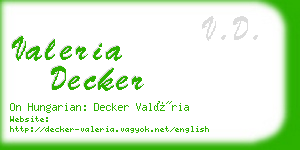 valeria decker business card